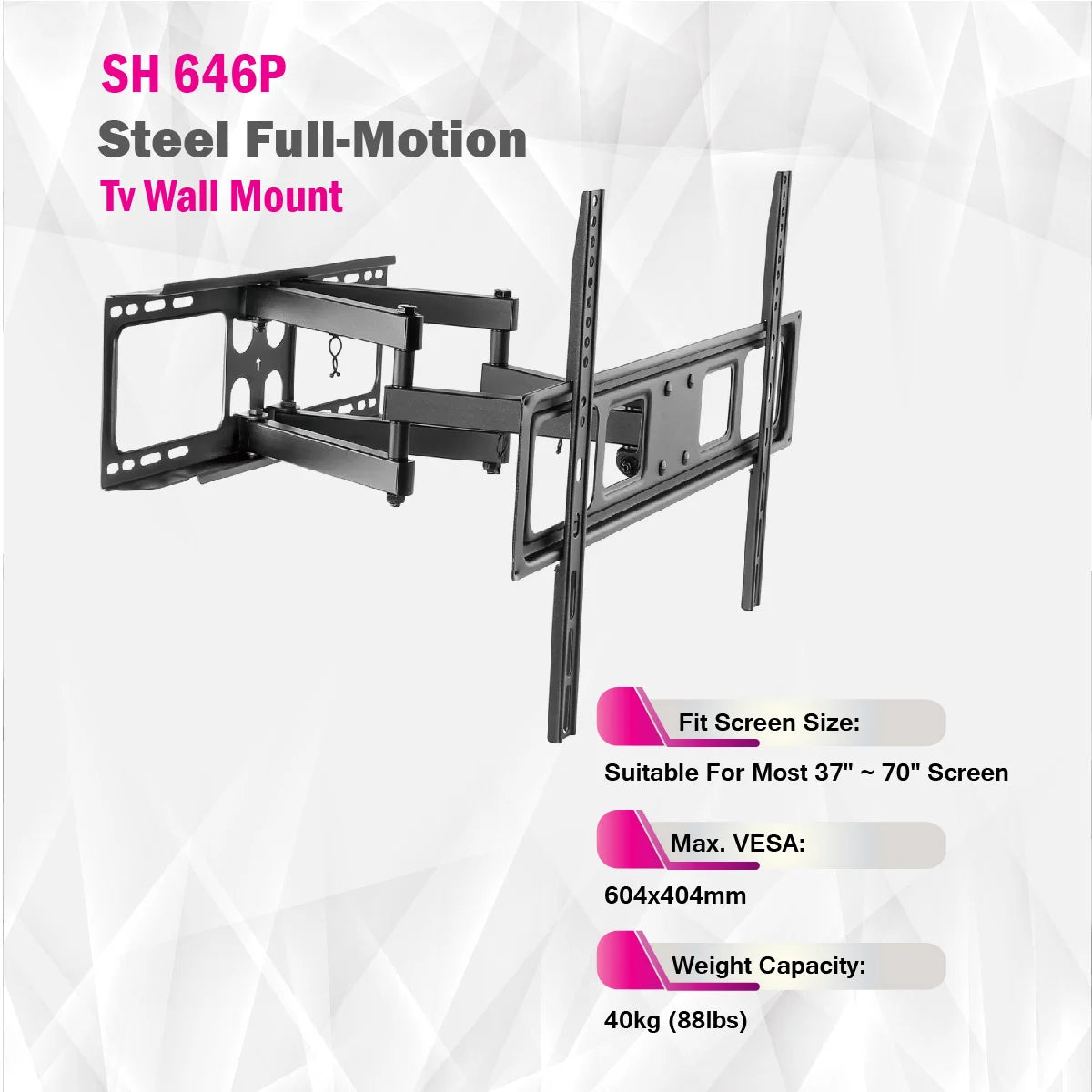 SkillTech - SH 646P - حامل جداري للتلفزيون كامل الحركة من الفولاذ SkillTech - SH 646P - حامل جداري للتلفزيون كامل الحركة من الفولاذ
